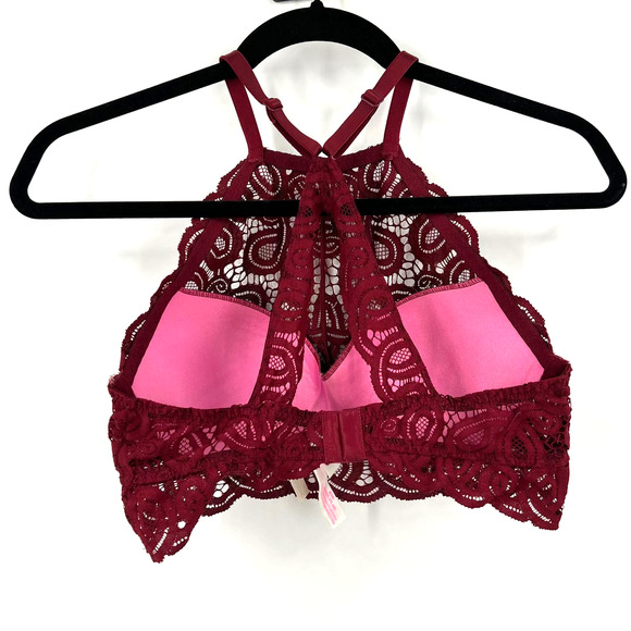 Victoria's Secret PINK Racerback Lace Lined Push Up Bra Bralette Comfort Medium - Picture 2 of 9